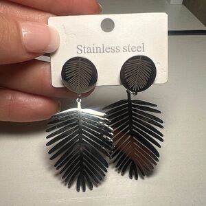 Stainless Steel Leaf Earrings